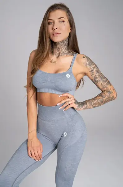 Gym Glamour Podprsenka bezešvá Steel Melange, XS, šedá