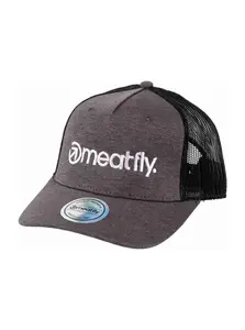 Meatfly kšiltovka Horton Trucker Grey / White Logo | Černá | Velikost One Size