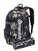 Meatfly batoh Basejumper Dark Aquarel 22 L + PENÁL ZDARMA | Černá | Objem 22 L