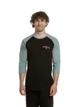 Meatfly pánské tričko s dlouhým rukávem Kennedy Raglan Dusty Mint / Black | Černá | Velikost S | 100% bavlna