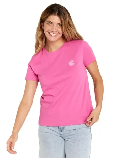 Rip curl dámské tričko Re-Entry Crew Hot Pink | Růžová | Velikost M | 100% bavlna