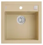 Alveus Formic - Granitový drez, 52x51 cm, s ovládaním odtoku, beige 1107889