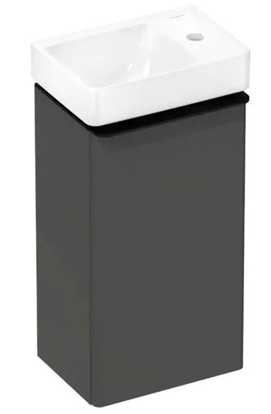 Hansgrohe Xelu Q - Skrinka s umývadielkom, 63x34x27 cm, 1 dvierka, pánty vpravo, matná sivá/matná čierna 54366670