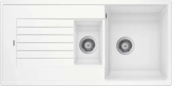 Blanco Zia 6 - Silgranitový drez, 100x50 cm, s ovládaním odtoku, biela 514734