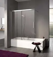 Kermi - Vaňová zástena H2L, dvojdielna, 120x150 cm, ľavá, lesklá strieborná/číre sklo NIH2L12015VPKROZ1