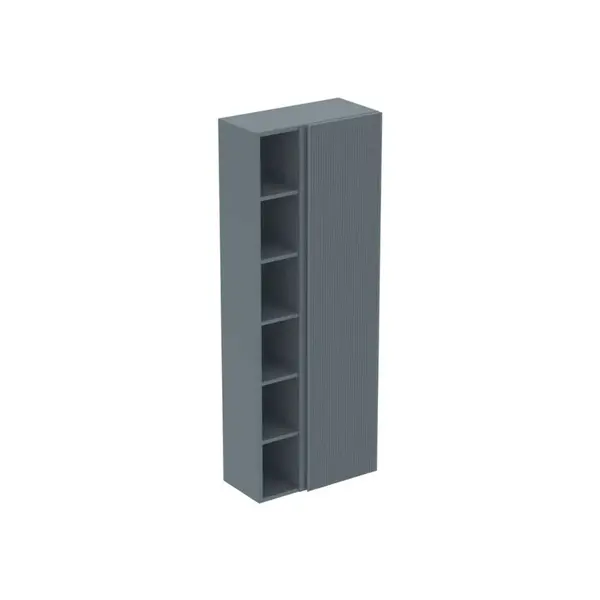 Ideal Standard Finesse - Vysoká skrinka 60x30x160 cm, 1 dvierka, pánty vpravo, Ribbed Matt ashblue E3442UQ