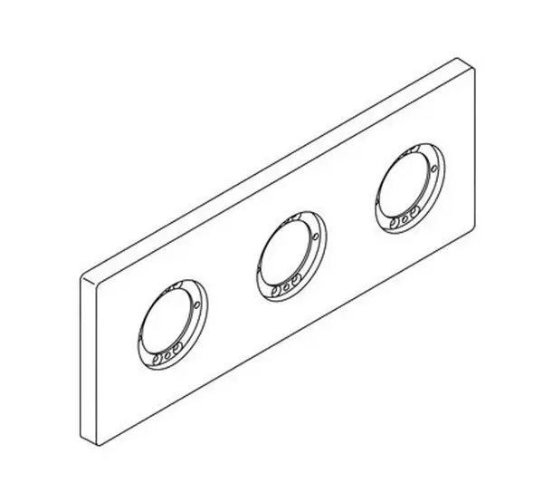 Ideal Standard Archimodule - Krycia 3-otvorová rozeta, 100 x 266 mm, chróm A963732AA