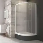 Ravak Blix - Štvrťkruhový sprchový kút štvordielny BLCP4-90 Sabina, 88-90 cm, biela/sklo Grape 3B270140ZG