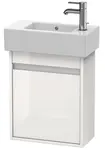 Duravit Ketho - Umývadlová skrinka, 55x45x23 cm, 1 dvierka, pánty vľavo, lesklá biela KT6629L2222