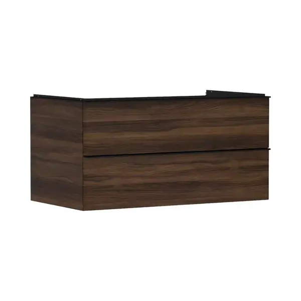 Hansgrohe Xelu Q - Umyvadlová skříňka, 50x98x55 cm, 2 zásuvky, tmavý ořech/matná černá 54081670