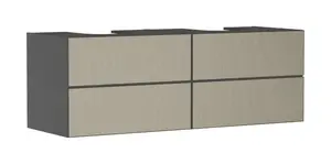 Hansgrohe Xevolos E - Umývadlová skrinka 157x56x55 cm, 4 zásuvky, matná sivá/bronz 54201390