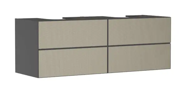 Hansgrohe Xevolos E - Umývadlová skrinka 157x56x55 cm, 4 zásuvky, matná sivá/bronz 54201390