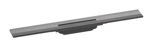 Hansgrohe RainDrain Flex - Lineární sprchový žlab s nerezovým roštem 700, ke stěně, zkrátitelný, kartáčovaný černý chrom 56050340