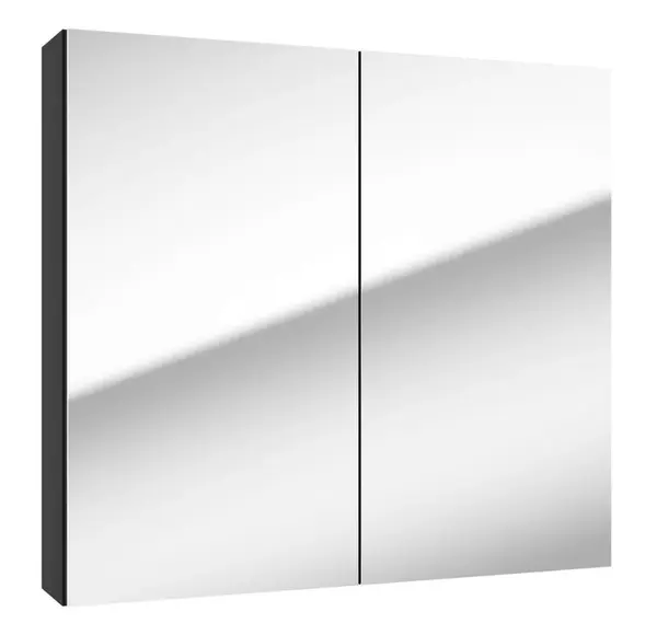 kielle Vega - Zrcadlová skříňka, 80x73x15 cm, matná černá 50118804