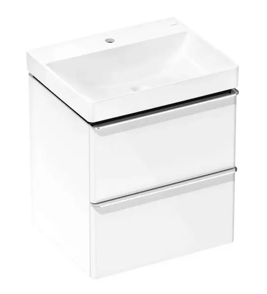 Hansgrohe Xelu Q - Skříňka s umyvadlem, 63x58x50 cm, 2 zásuvky, lesklá bílá/chrom 54371000
