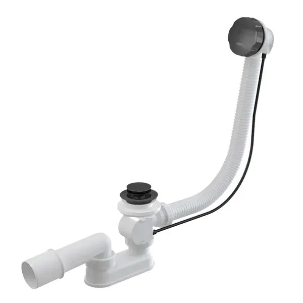 Alcadrain Odtokové súpravy - Vaňová odtoková a prepadová súprava, dĺžka 570 mm, matný kefovaný gun metal A55K-GM-B