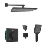 SANITINO - Sprchový set s termostatem a tělesem pod omítku Hansgrohe, příslušenství kielle, matná černá SANI21HKK410