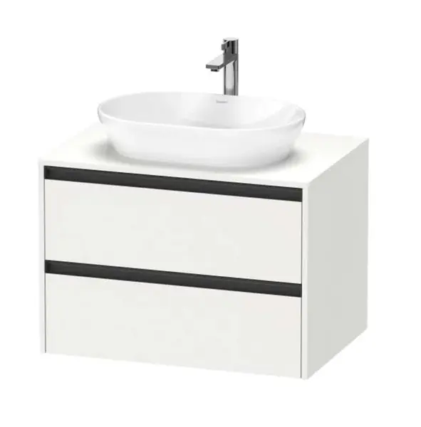 Duravit Ketho.2 - Umývadlová skrinka s výrezom, 57x80x55 cm, 2 zásuvky, matná biela K24895018180000