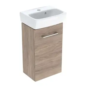Geberit Selnova Square - Skrinka s umývadielkom, 36x65x25 cm, 1 dvierka, L/P, orech hickory 502.744.00.1