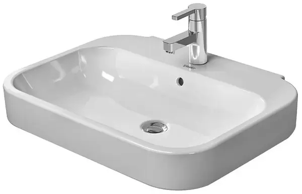 Duravit Happy D.2 - Umývadlo, 65x50 cm, s prepadom, s otvorom na batériu, biela 2316650000