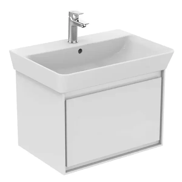 Ideal Standard Connect Air - Skrinka pod umývadlo Cube 65 cm, 58x41x40 cm, lesklá biela/biela mat E0847B2