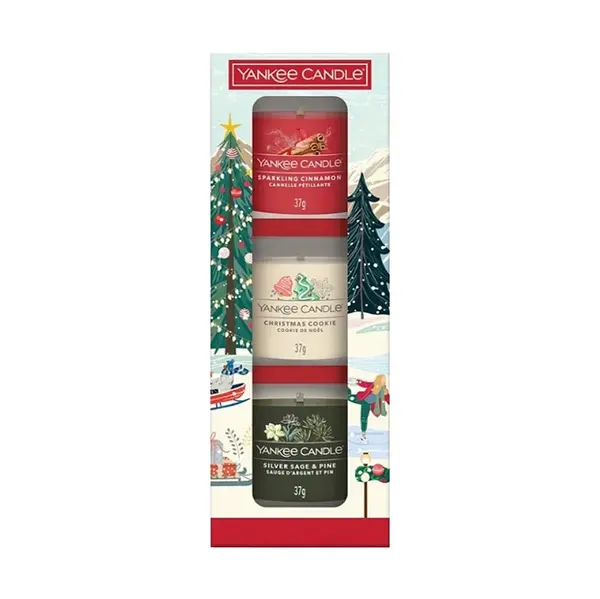 YANKEE CANDLE Dárková sada votivních svíček ve skle 3x37g