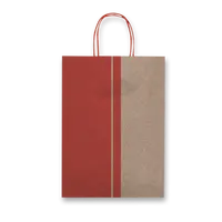 Dárková taška Sadoch Kraft Red Stripe - 160 x 80 x 210 mm