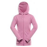 Dětská bavlněná mikina s kapucí alpine pro lokko růžová 152-158