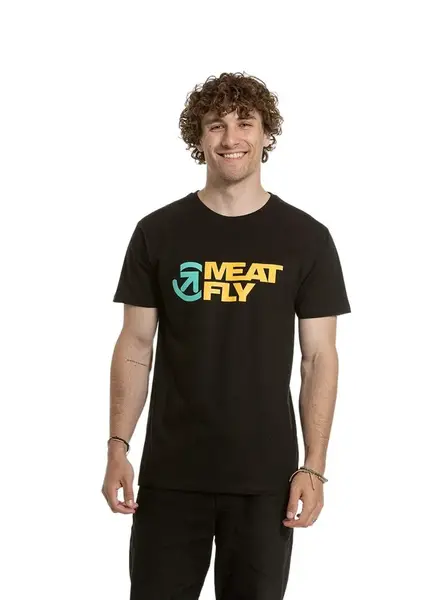 Meatfly pánské tričko Revital Yellow Black | Černá | Velikost XS | 100% bavlna