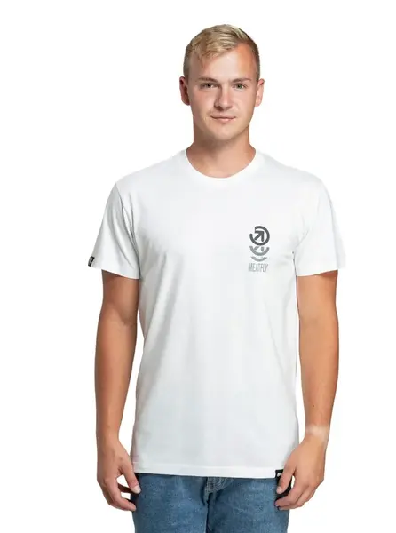 Meatfly pánské tričko Phase White | Bílá | Velikost M | 100% bavlna