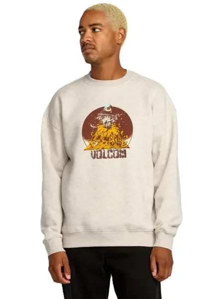 Volcom pánská mikina Fa Callum Rooney Crew Dust Heather | Šedá | Velikost XL