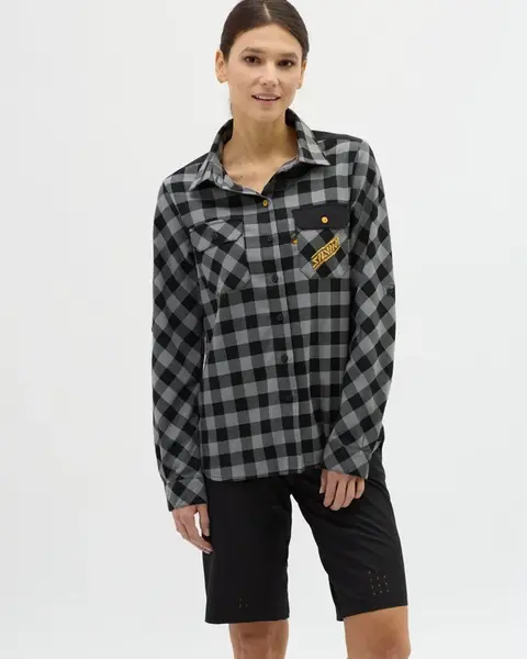 Dámská enduro flanelová košile silvini briona šedá/černá l