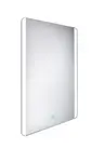 Nimco Zrcadla - Zrcadlo v rámu s LED osvětlením, 50x70 cm, hliník ZP 17001V