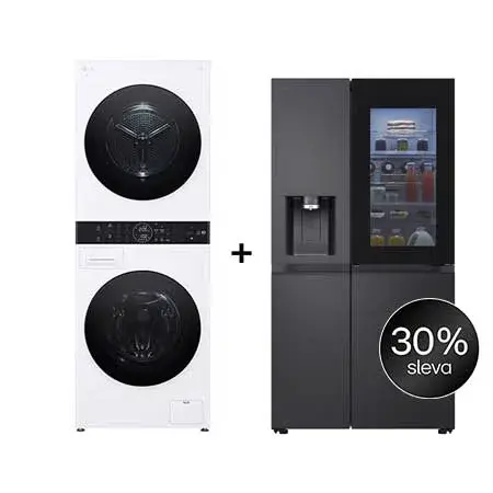 SET - LG WashTower WT1210WWF + Chladnička InstaView™ GSXE90EVAD