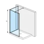 Jika Pure - Sprchová stěna Walk in L dvoudílná 140x90 cm, Jika Perla Glass, čiré sklo H2694260026681