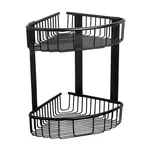 Sanela Nerezové doplňky - Polička rohová drátěná, matná černá SLZD 29N