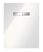 Tece TECElux - Horní skleněná deska s manuálním ovládáním splachování, bílé sklo/lesklý chrom 9650001