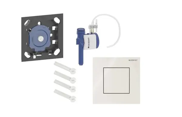 Geberit - Pneumatické ovládání splachování pisoáru typu 40, sklo/pískově šedá 116.217.JL.1