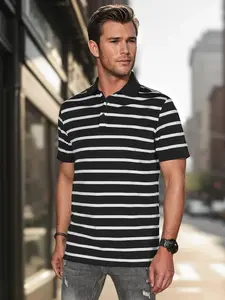 Pánská polo košile v černých proužcích