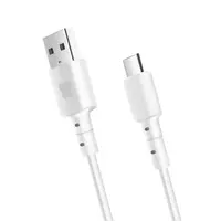Datový a nabíjecí kabel BonBon s konektory USB/USB-C, 1m white