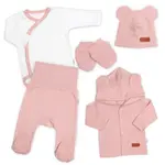 Bavlnená súprava pre bábätko do pôrodnice 5D, Made with love, pudrová, veľ. 56