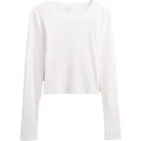 GAP V-JPN LS RIB TEE Dámské crop tričko, bílá, velikost