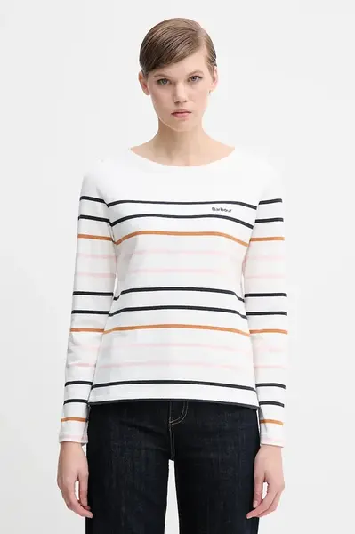 Bavlnené tričko s dlhým rukávom Barbour HAWKINS