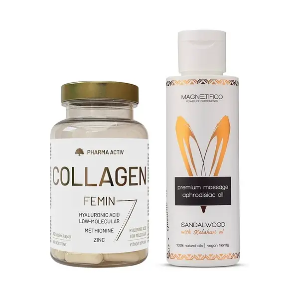 PHARMA ACTIV collagen femin 90 kapsúl + afrodiziakálny olej Sandalwood 100ml