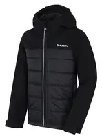 Husky Swany K 146, black Dětská softshell plněná bunda