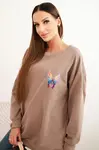 Polski Dámská oversize mikina z bavlny s barevnými křídly na zádech fango