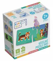 KukiKuk® KukiKuk - Véééliké puzzle duo Kde bydlí zvířátka