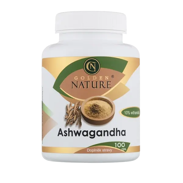 GOLDEN NATURE Ashwagandha (Ašvaganda) 10% withanolidů 100 kapslí