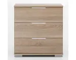 Noční stolek Easy Plus, 3 zásuvky, dub sonoma