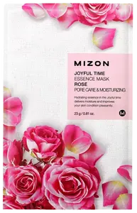 MIZON Joyful Time Essence Mask Rose Hydratační plátýnková maska pro stažení pórů 23 g